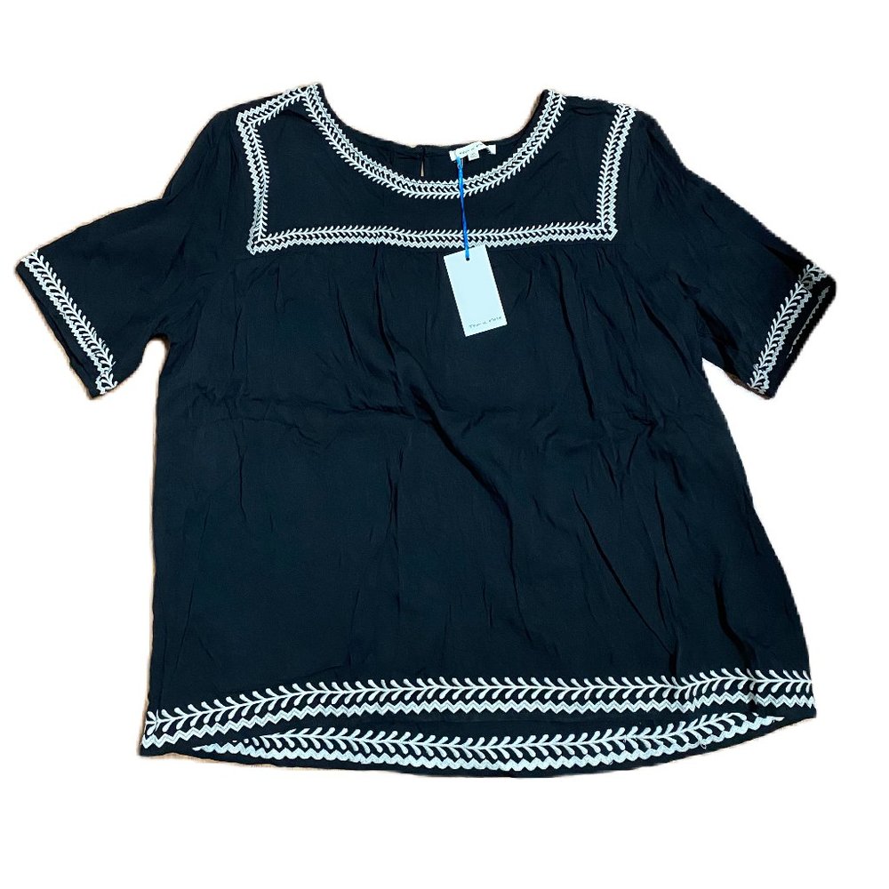 Black and while embroidered Blouse